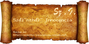 Szánthó Innocencia névjegykártya